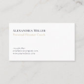 Moderne Minimalistische Berufliche Finanzen Visitenkarte (Vorderseite)