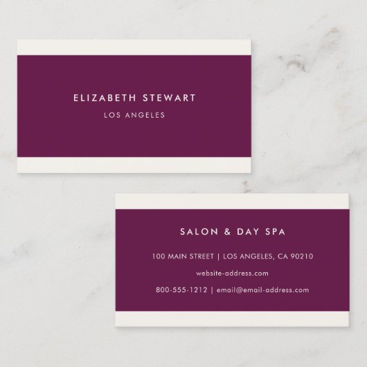 Moderne Minimalistische Berufliche Fuchsia und Elf Visitenkarte (Vorne/Hinten)