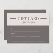 Moderne Minimalistische Berufliche Geschenkgutsche (Vorne/Hinten)