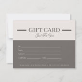 Moderne Minimalistische Berufliche Geschenkgutsche (Vorderseite)