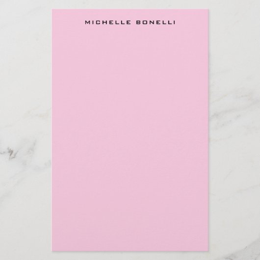 Moderne, Minimalistische, Berufliche, hellrosa Fem Briefpapier (Vorderseite)