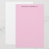 Moderne, Minimalistische, Berufliche, hellrosa Fem Briefpapier (Vorne/Hinten)