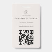 Moderne Minimalistische Berufliche ID Ausweis (Back)