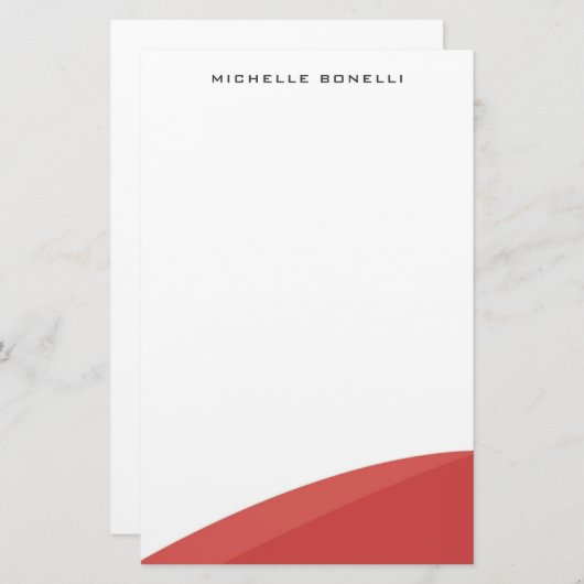 Moderne Minimalistische Berufliche Kurven Briefpapier (Vorne/Hinten)