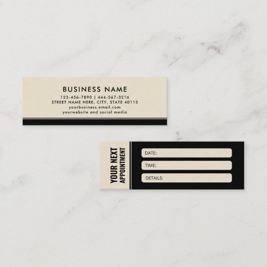 Moderne Minimalistische Berufliche neutrale Ernenn Mini Visitenkarte (Vorne/Hinten)