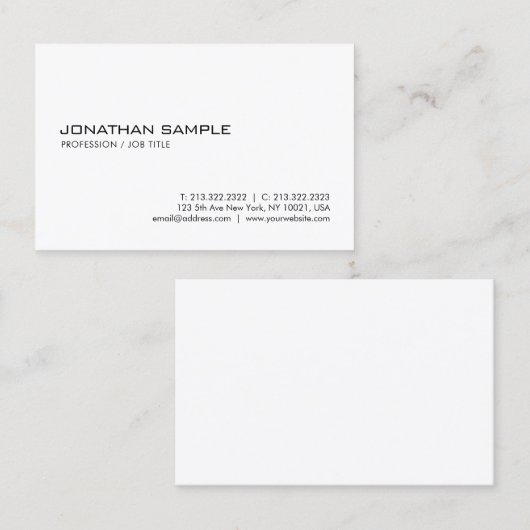Moderne Minimalistische berufliche saubere Visitenkarte (Vorne/Hinten)