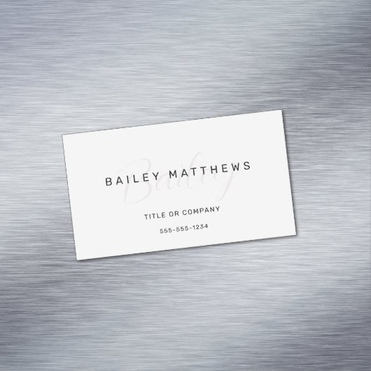 Moderne Minimalistische Berufliche Skripte Elegant Magnetische Visitenkarte (Beispiel)