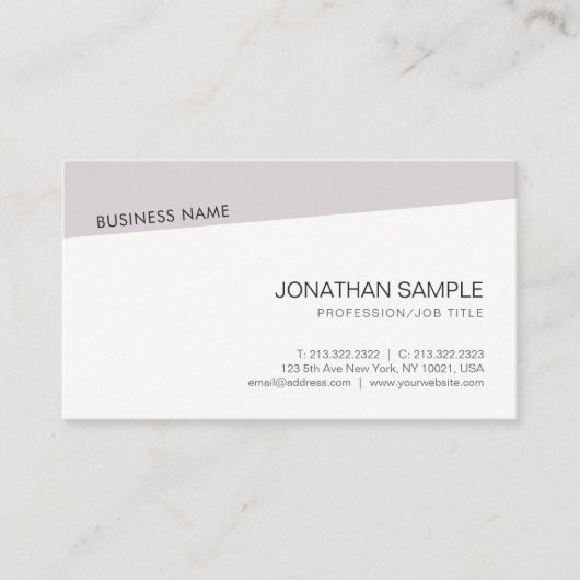Moderne Minimalistische Berufliche Vorlage Elegant Visitenkarte (Vorderseite)