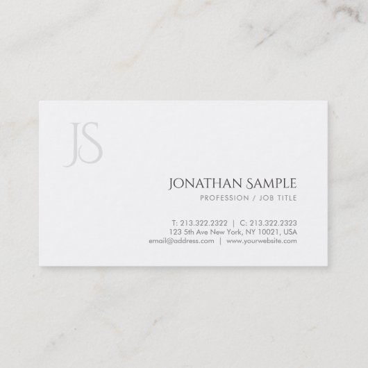 Moderne Minimalistische Berufliche Vorlage für Mon Visitenkarte (Rückseite)