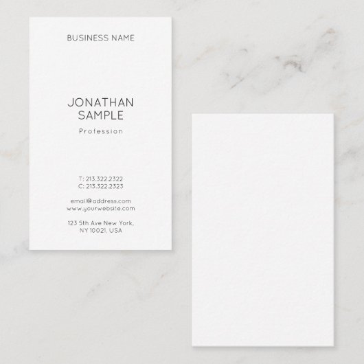 Moderne Minimalistische Berufliche Vorlage Visitenkarte (Vorne/Hinten)