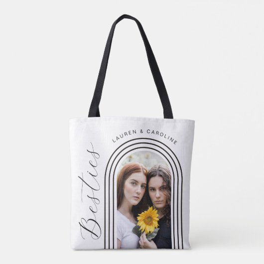 Moderne Minimalistische Besties BESTE FREUNDIN Fot Tasche (Rückseite)