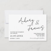 Moderne Minimalistische Bezeichnung Script Calligr Einladung (Vorderseite)