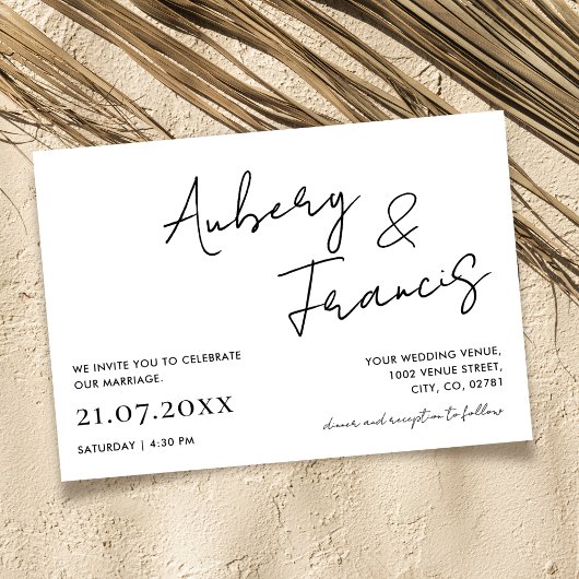 Moderne Minimalistische Bezeichnung Script Calligr Einladung