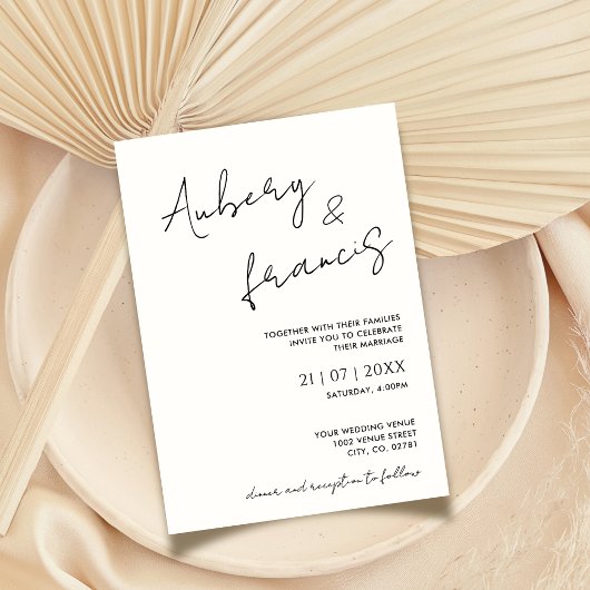 Moderne Minimalistische Bezeichnung Script Calligr Einladung