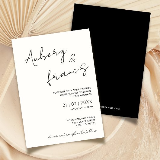 Moderne Minimalistische Bezeichnung Script Calligr Einladung