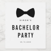 Moderne Minimalistische Big Bold Black Bachelor Pa Weinetikett (Einzelnes Label)