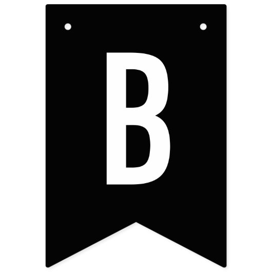 Moderne Minimalistische Big Bold Black Bachelor Pa Wimpelkette (Zweite Fahne)