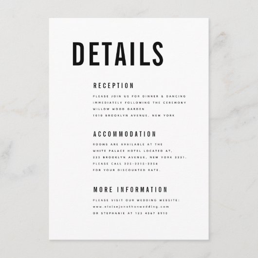 Moderne Minimalistische Big Bold Monogram Chic Det Begleitkarte (Vorderseite)