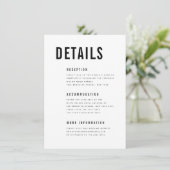 Moderne Minimalistische Big Bold Monogram Chic Det Begleitkarte (Stehend Vorderseite)