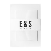 Moderne Minimalistische Big Bold Monogram Chic Wed Einladungsbanderole (Vorderseite Beispiel)