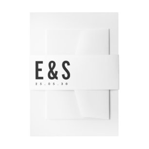Moderne Minimalistische Big Bold Monogram Chic Wed Einladungsbanderole
