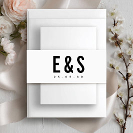 Moderne Minimalistische Big Bold Monogram Chic Wed Einladungsbanderole