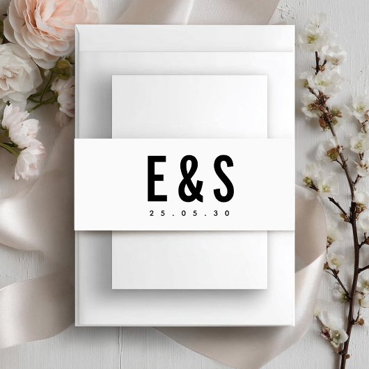 Moderne Minimalistische Big Bold Monogram Chic Wed Einladungsbanderole
