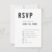 Moderne Minimalistische Big Bold Monogram Chic Wed RSVP Karte (Vorderseite)