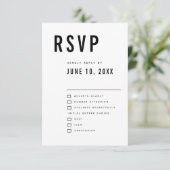 Moderne Minimalistische Big Bold Monogram Chic Wed RSVP Karte (Stehend Vorderseite)