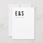 Moderne Minimalistische Big Bold Monogram Chic Wed RSVP Karte (Rückseite)