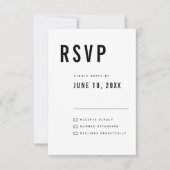 Moderne Minimalistische Big Bold Monogram Chic Wed RSVP Karte (Vorderseite)