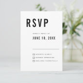 Moderne Minimalistische Big Bold Monogram Chic Wed RSVP Karte (Stehend Vorderseite)