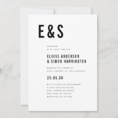 Moderne Minimalistische Big Bold Monogram Foto Wed Einladung (Vorderseite)