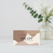 Moderne Minimalistische Bio Formen Rabattkarte Visitenkarte (Stehend Vorderseite)