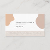 Moderne Minimalistische Bio Formen Rabattkarte Visitenkarte (Rückseite)