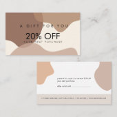 Moderne Minimalistische Bio Formen Rabattkarte Visitenkarte (Vorne/Hinten)