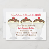 Moderne Minimalistische Birthday Ice Creme Soziale Einladung (Vorderseite)