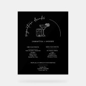 Moderne Minimalistische Black Acrylic Drink Menu C Acrylschild (Vorderseite)