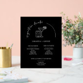 Moderne Minimalistische Black Acrylic Drink Menu C Acrylschild (Hochzeit)