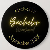 Moderne Minimalistische Black and Gold Bachelor Pa Button (Vorderseite)