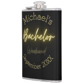 Moderne Minimalistische Black and Gold Bachelor Pa Flachmann (Links)
