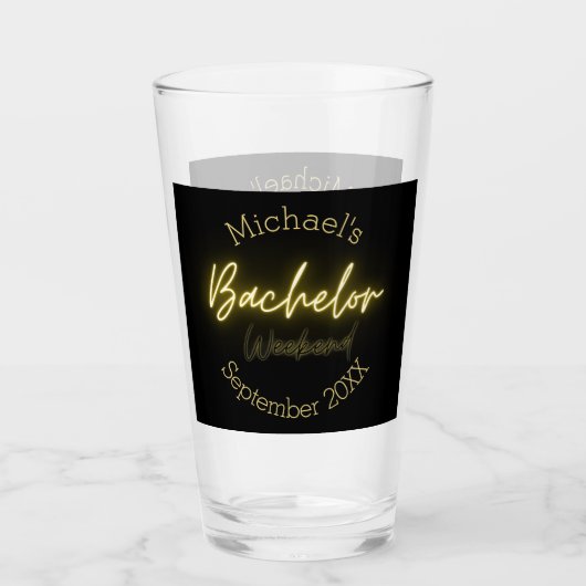 Moderne Minimalistische Black and Gold Bachelor Pa Glas (Vorderseite)
