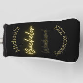 Moderne Minimalistische Black and Gold Bachelor Pa Golf Headcover (Vorderseite)