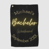 Moderne Minimalistische Black and Gold Bachelor Pa Golfhandtuch (Vorderseite)