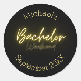 Moderne Minimalistische Black and Gold Bachelor Pa Runder Aufkleber