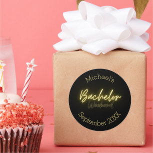 Moderne Minimalistische Black and Gold Bachelor Pa Runder Aufkleber