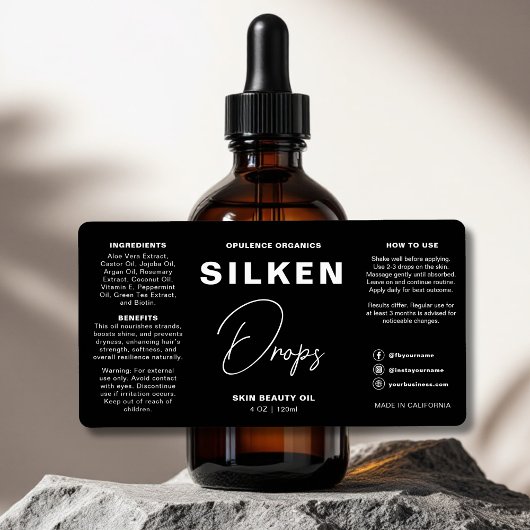 Moderne Minimalistische Black Beauty Kosmetikflasc