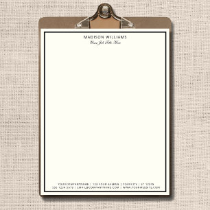 Moderne Minimalistische Black Border Luxus Boutiqu Briefbogen