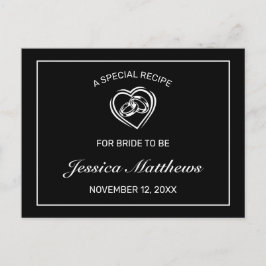 Moderne Minimalistische Black Brautparty Rezept Ca Postkarte