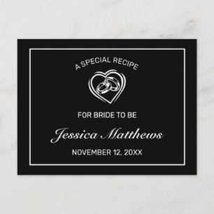 Moderne Minimalistische Black Brautparty Rezept Ca Postkarte